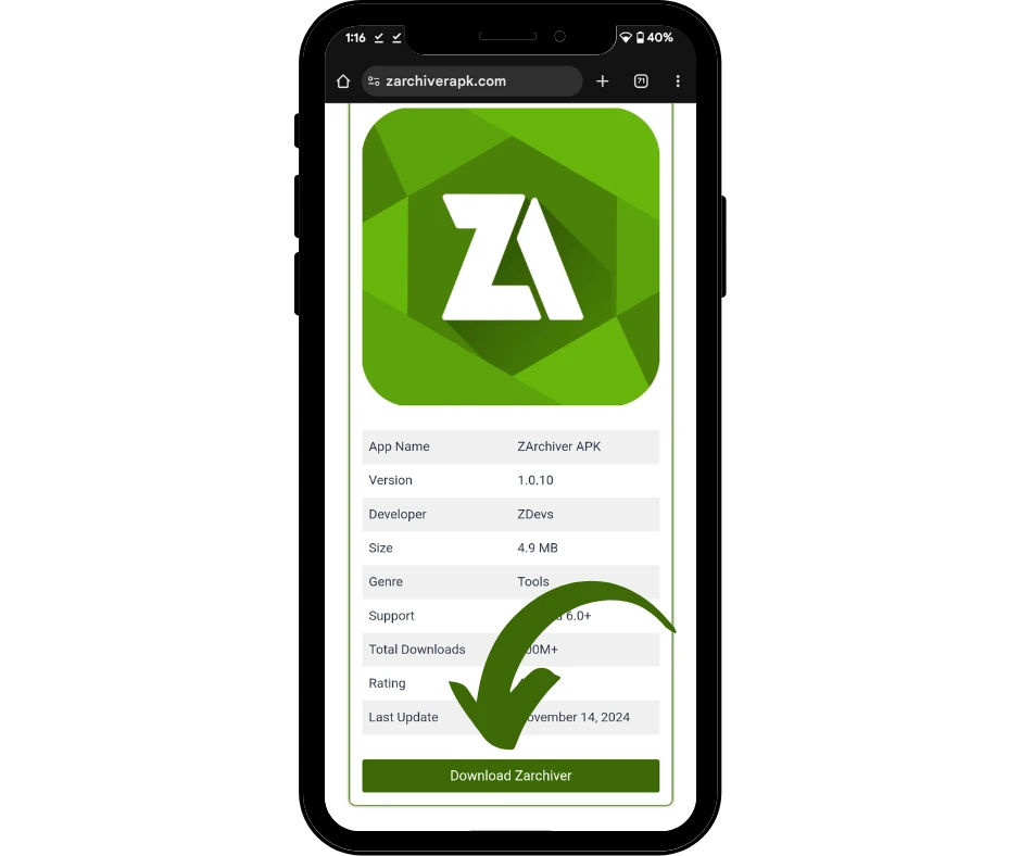 Click On Download Zarchiver Apk